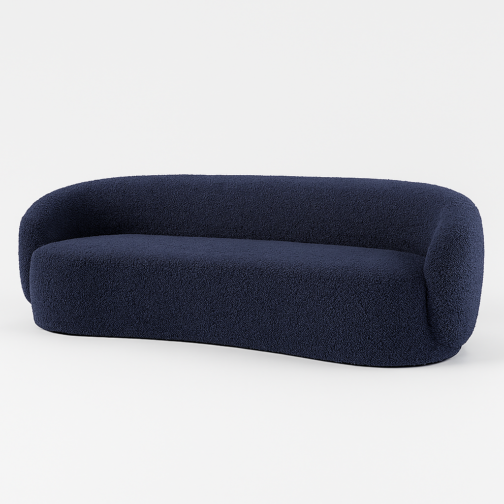 Sofa curvo tapizado boucle