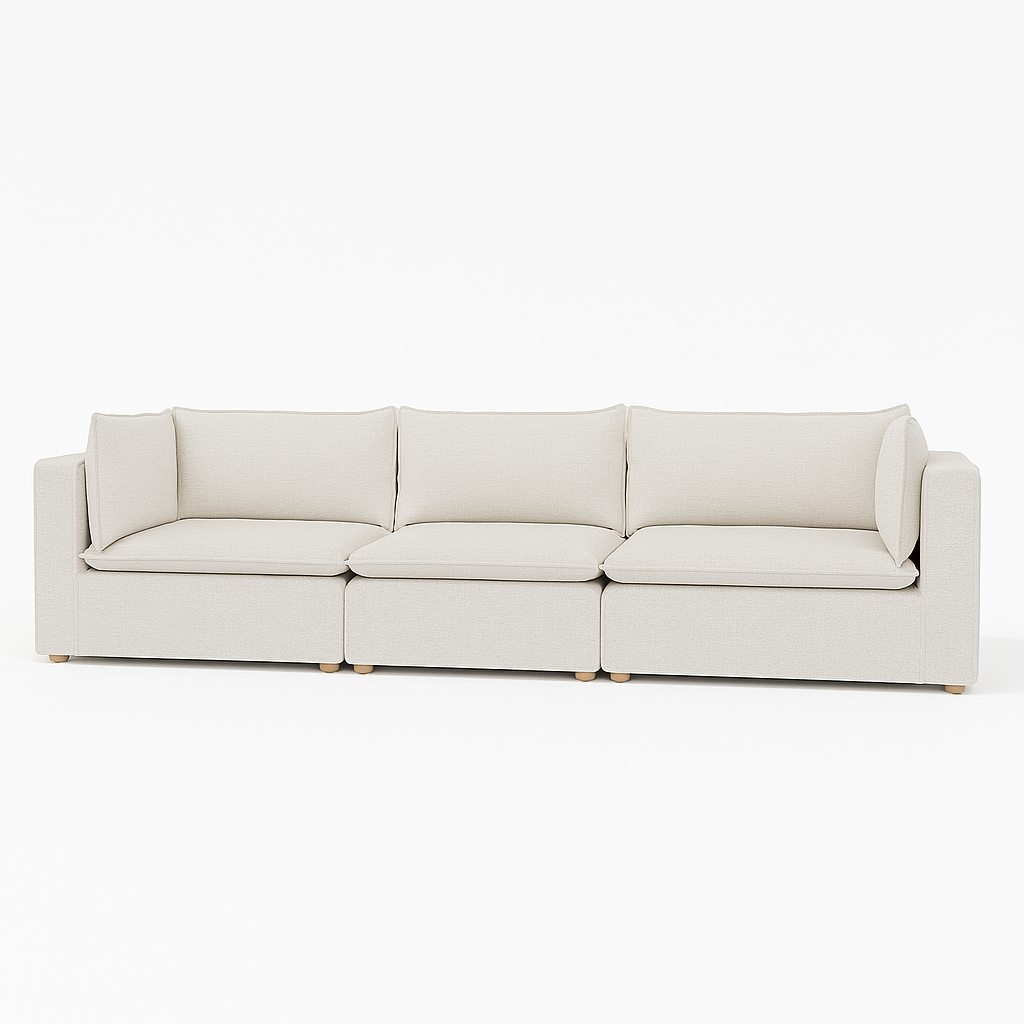 sofá modular blanco 3 plazas modelo 3D descarga SKP FBX