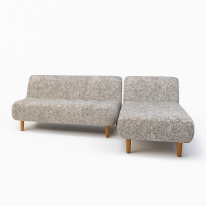 Sofá modular tapizado gris con chaise