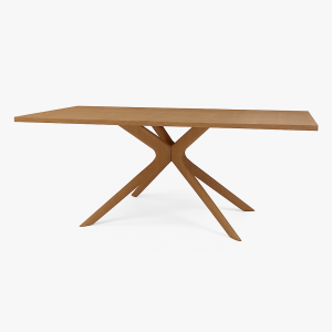 mesa de comedor de madera con base en X