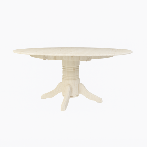 mesa redonda pedestal madera blanca