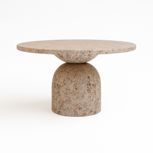 Mesa de comedor redonda piedra