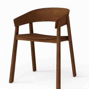 Silla de madera con respaldo curvo