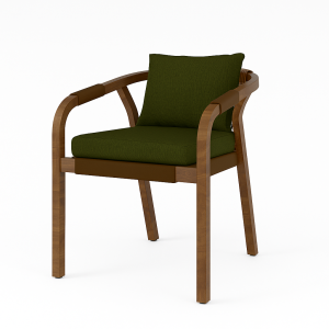 Silla madera tapizado verde
