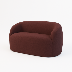 sofa curvo boucle burdeos